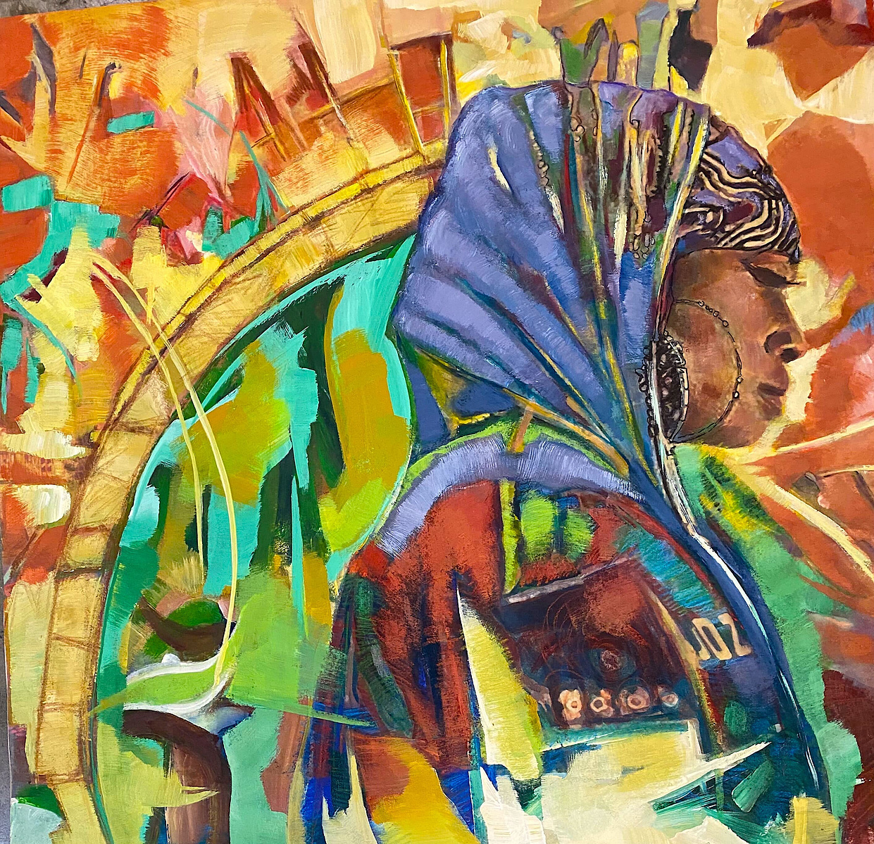 Acrylic painting and drawing
Michael Massenbirg, artist African American diaspora contemporary art Los Angeles USA figurative Inglewood